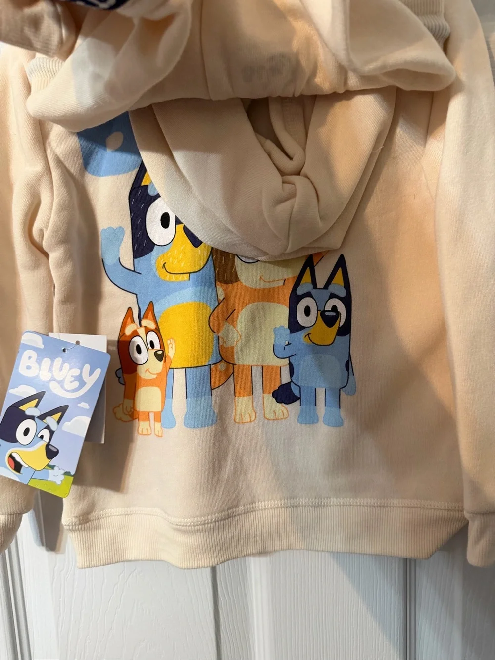 Bluey Cream Hoodie & Jogger Set - Bluey Patch Graphic